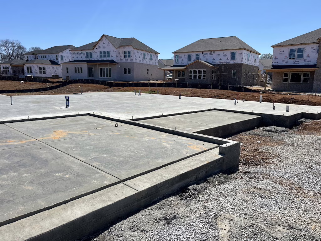 Concrete Slab Concrete Slab in a residential neighborhood